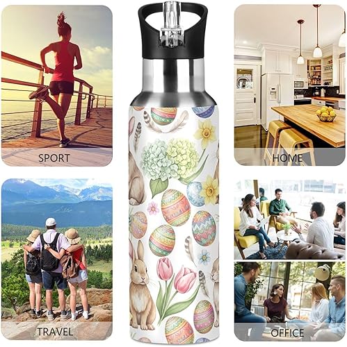 Miniatura 5 de Stainless Steel Vacuum Insulated Water Bottle 20 Oz, BPA-Free Sport Water Bottle for Gym Outdoor Travel School, Watercolor Rabbits