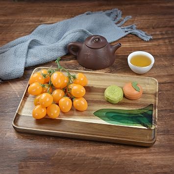 Lake Design Resin Wooden Tray Cheese Board Serving Tray for Kitchen, Home Decor, Food Display - 1 pc/Set