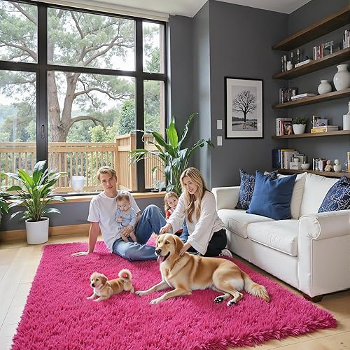 Miniatura 73 de Tapetes para sala de 6 x 9, tapetes de pelo largo grandes y suaves, tapete de área afelpado para dormitorio, decoración estética del hogar para Gris