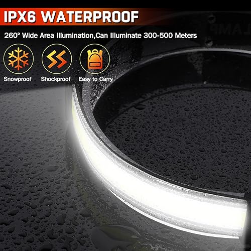 Miniatura 4 de Paquete de 2 faros delanteros LED, superbrillantes de 1500 lúmenes, 6 modos, recargable por USB, con luz roja trasera (control individual),