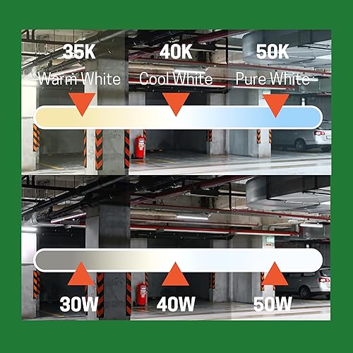 Miniatura 5 de 4FT LED Vapor Tight 50W Wbatería de emergencia, 6000LM 120-277V