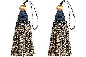 2 Pack Braided Tassel Keychains, 24cm/ 9 Inch DIY Handmade Key Tassels with Loops