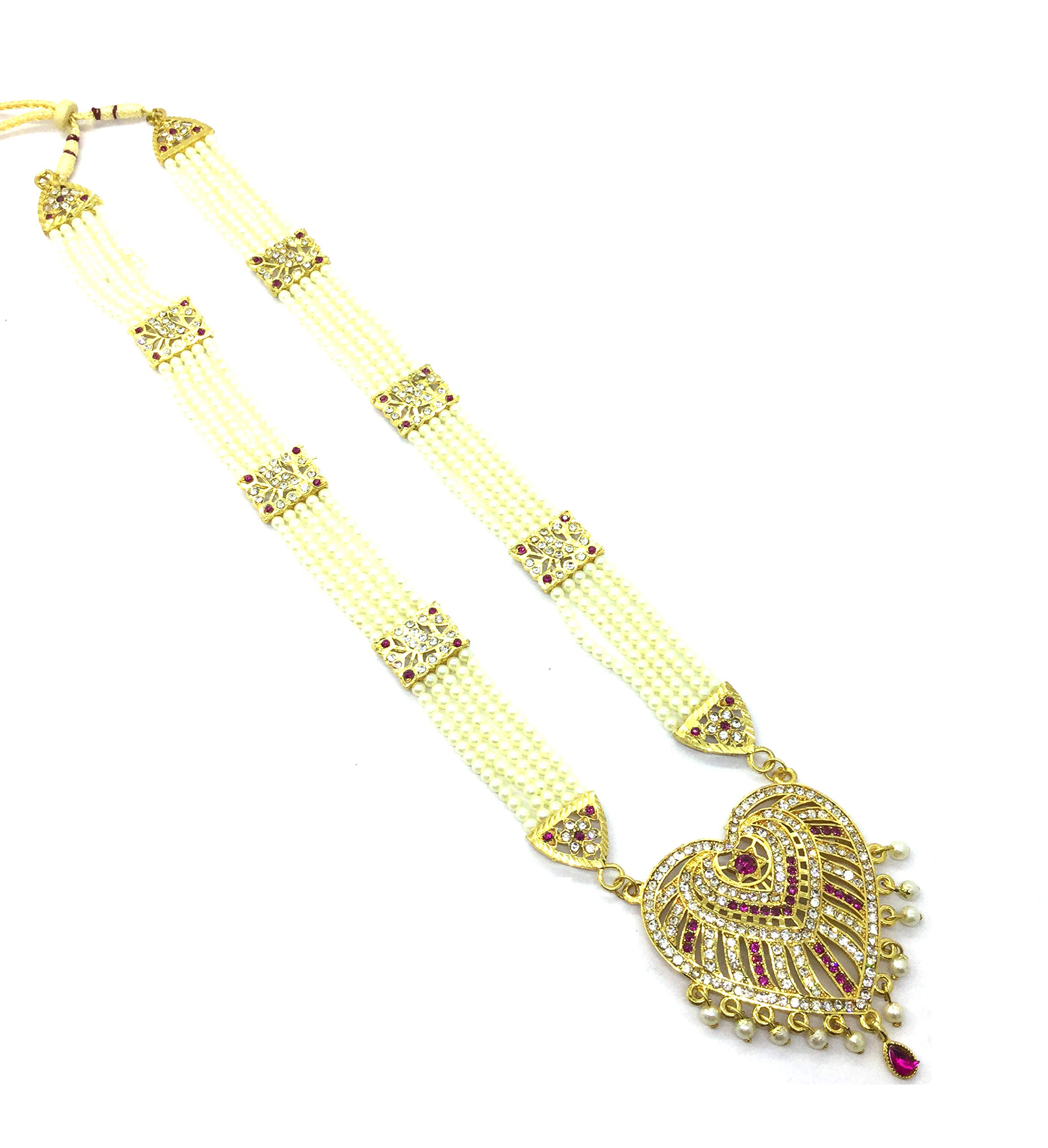 Payal Jewellers Traditional Moti Rani Haar Gold Plated Brass Diamond Long Necklace for Women (Golden and White) (B08FRKYZ3Y) Amazon Price History, Amazon Price Tracker