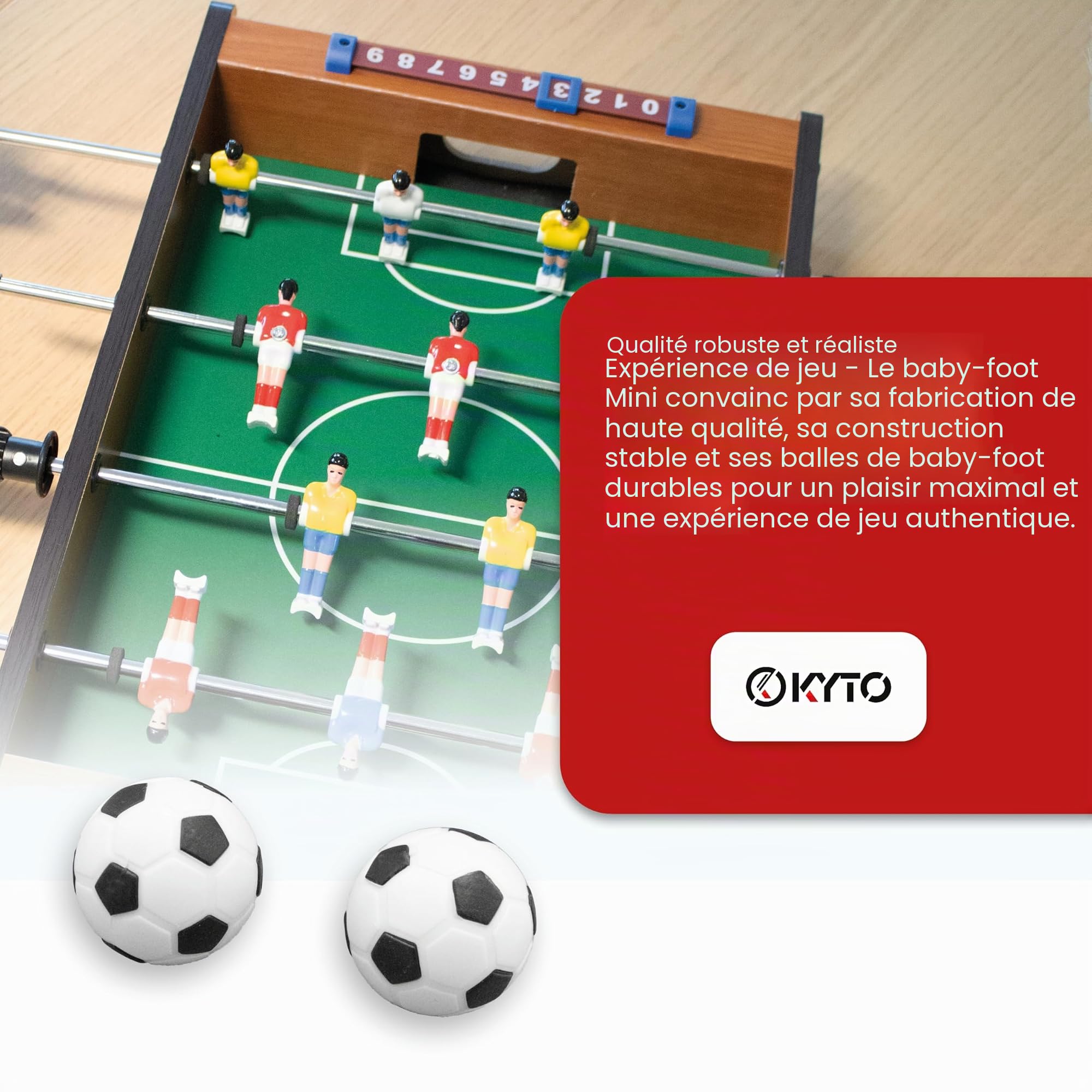 Kyto Baby-foot de table pour enfants et adultes - 70 x 35 cm ou 51 x 31 cm (51 x 31 cm)