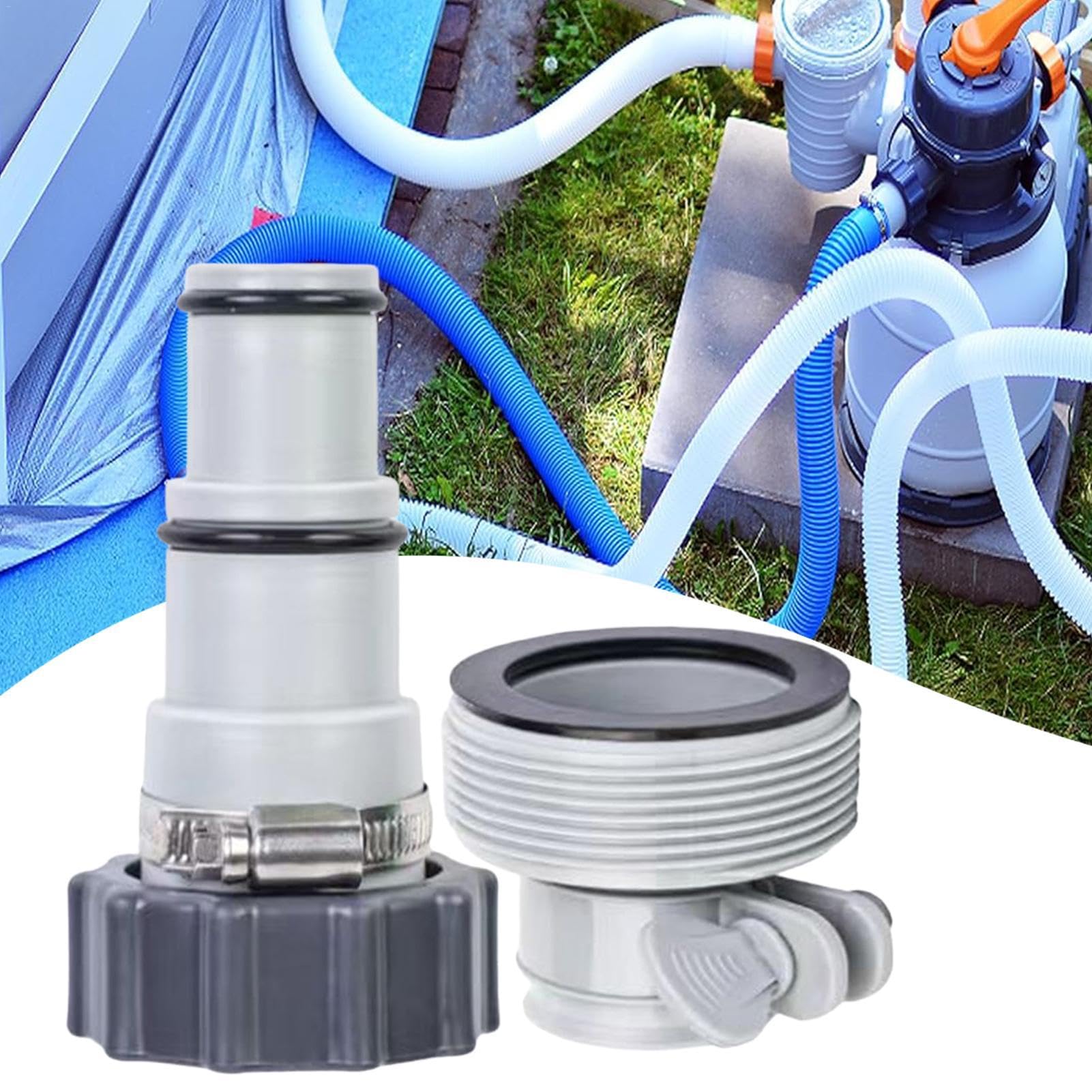 Kit Adattatori Per Tubo Piscina Intex – Tipo A E B + Rondelle E Fascette – Adattatore Da 32mm A 38mm - 2