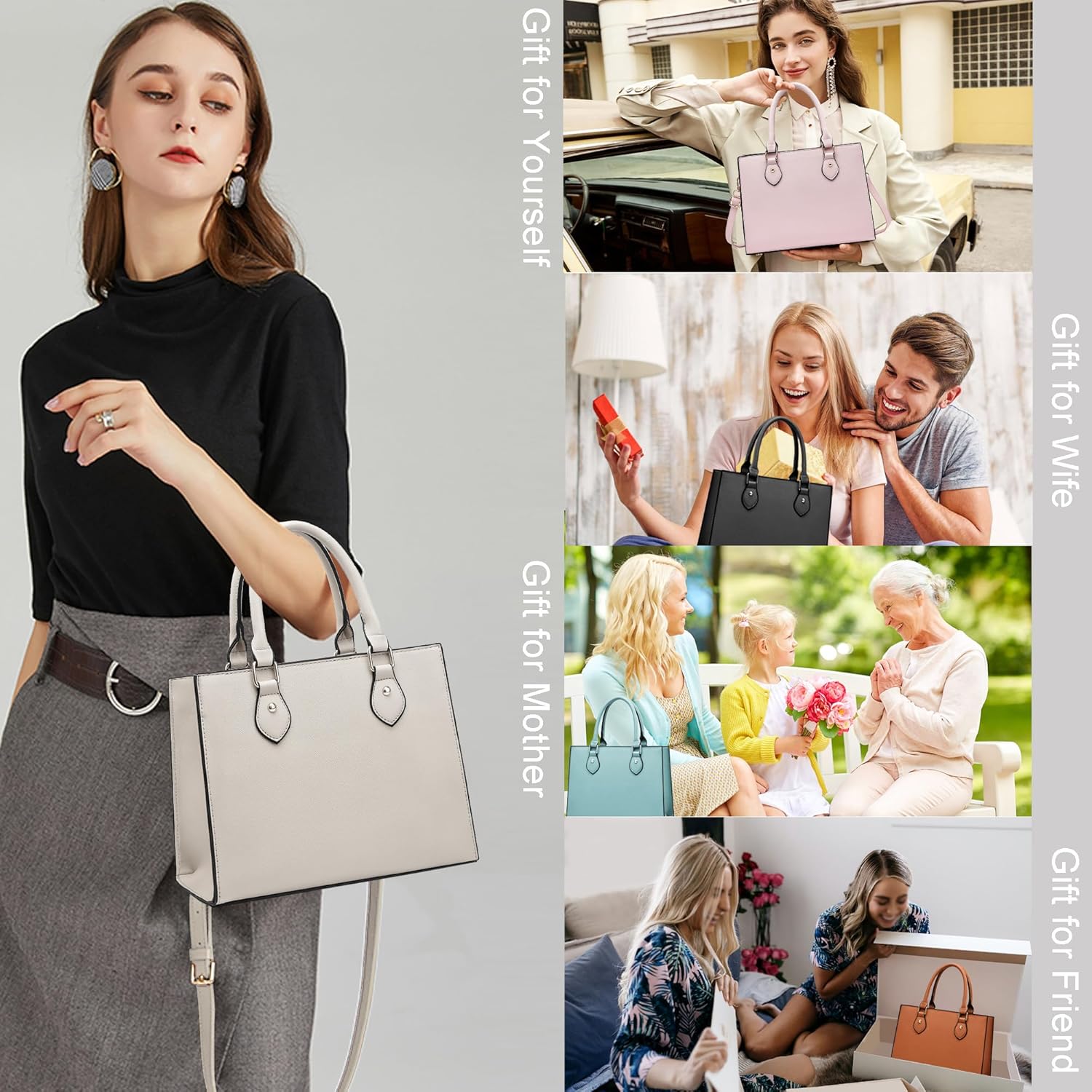 CHICAROUSAL Crossbody Purses and Handbags for Women PU Leather Tote Top Handle Satchel Shoulder Bags