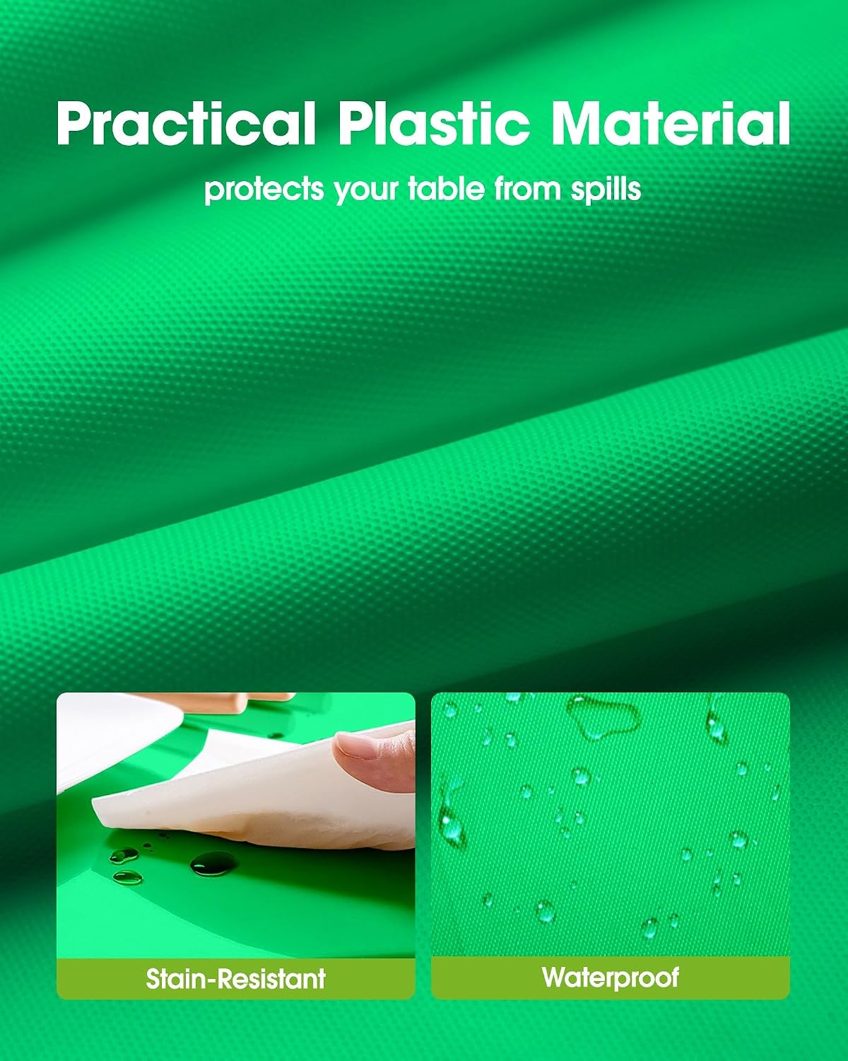 Pureegg Plastic Table Cloth Disposable 10 Pack, 54 x 108 Inch Table Cloths, St Patricks Day, Christmas Decorations, Tablecloths, Rectangle, Forest, Plastic Cover, Leakproof & Sturdy, Green thumbnail
