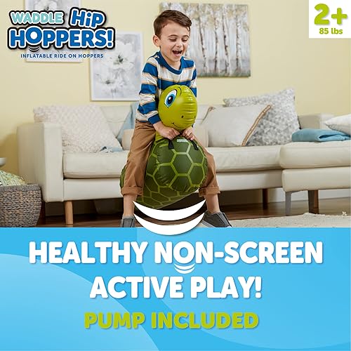 Miniatura 8 de WADDLE Hip Hopper - Perro inflable de salto, gorila de animales, a partir de 2 años, soporta hasta 85 libras