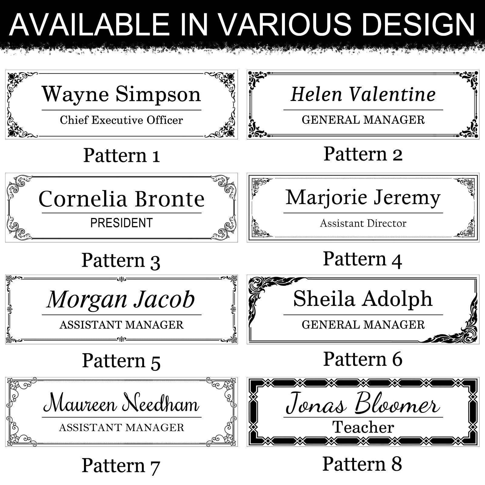 Targhette da Scrivania per Ufficio Targhe Personalizzate in Vetro Acrilico Trasparente 8" x 2,5"