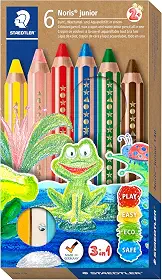 Lápis de Cor 3 em 1, Staedtler, Buddy, 140 C6, 6 Cores