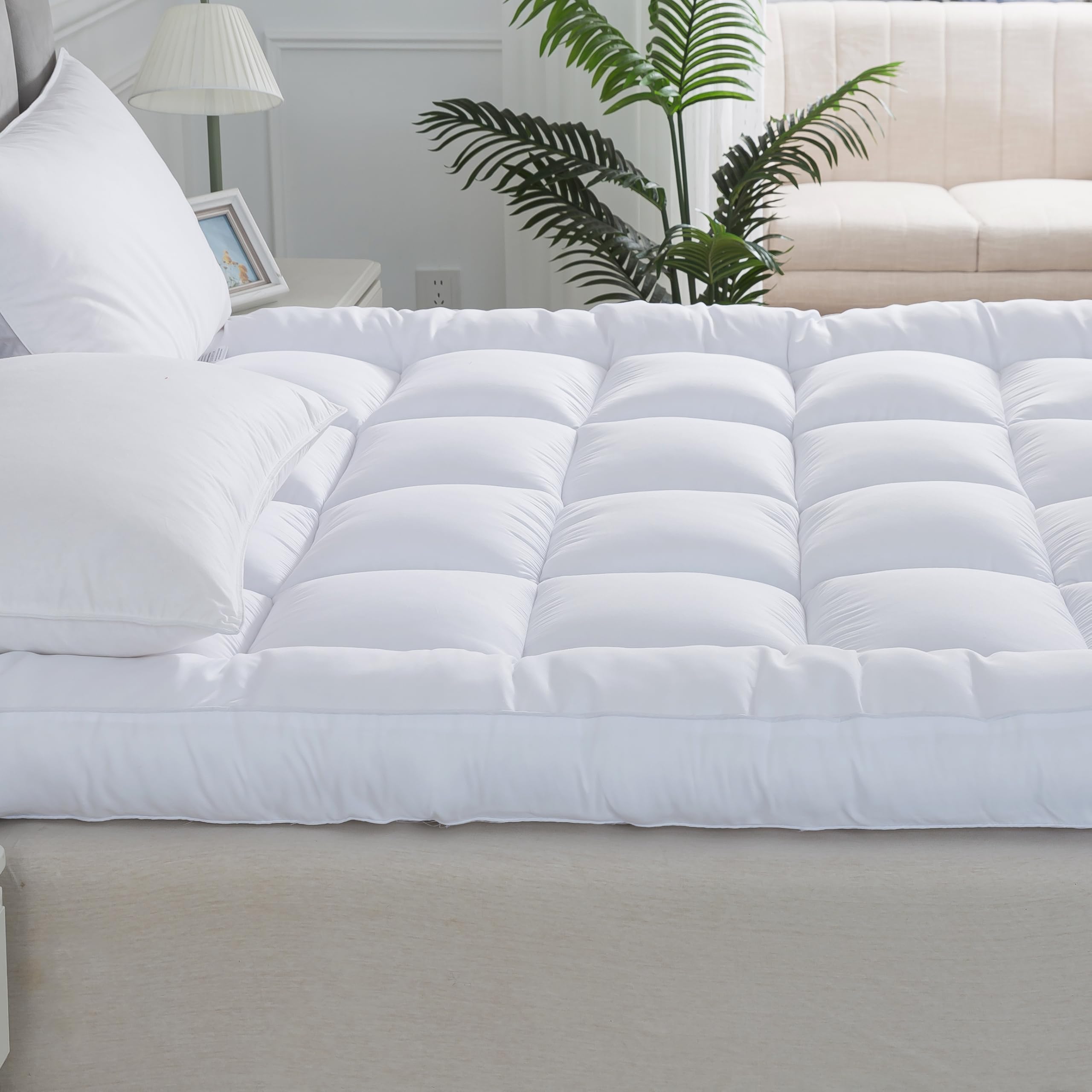 Arlinens Mattress Topper King Bed 4"(10cm) Hotel Quality Extra Soft Hypoallergenic Deep Mi...