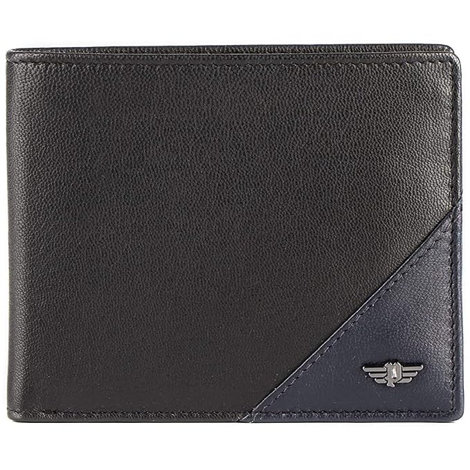 Police Groix Black Bi Fold Coin Leather Men Wallet,One Size