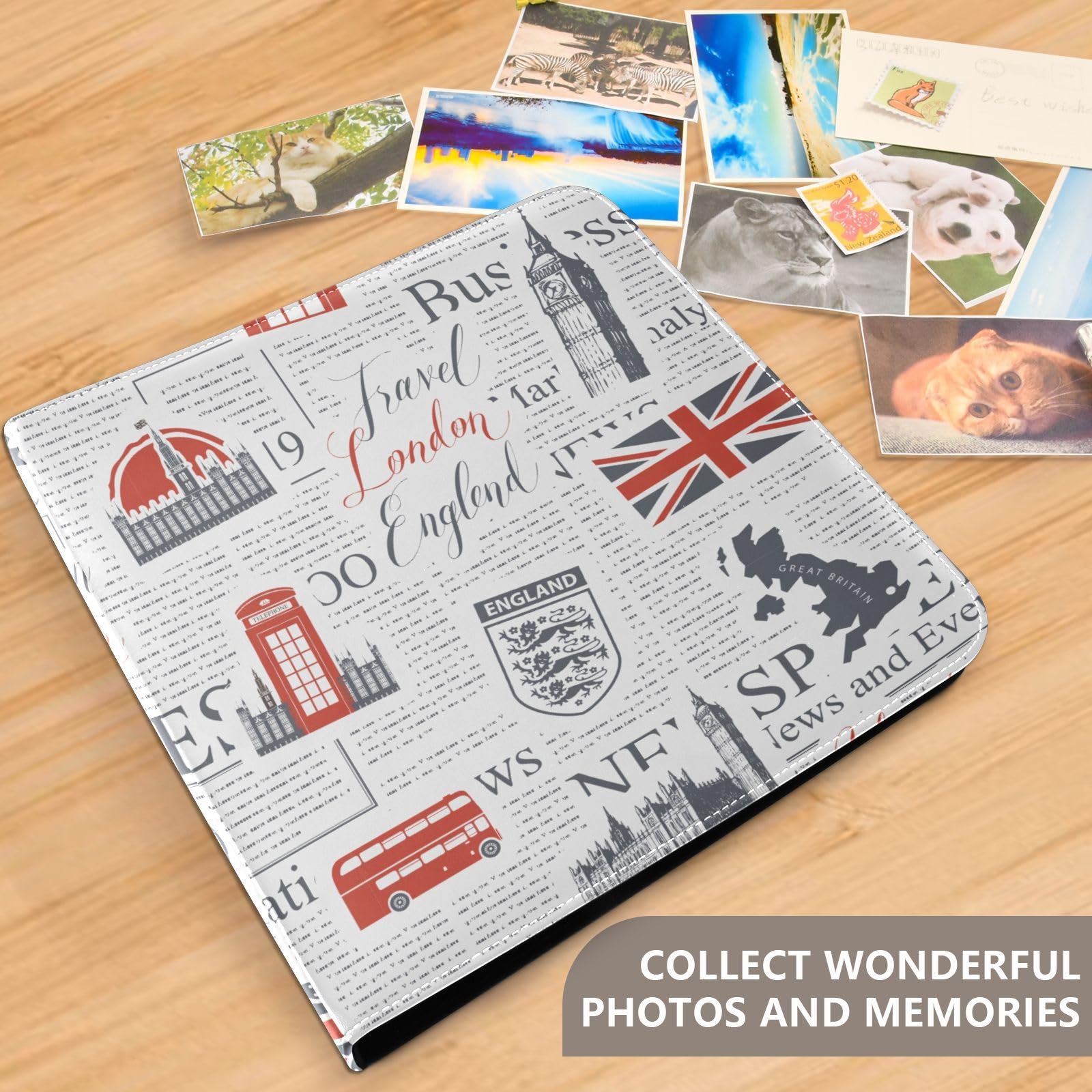 Álbum de fotos con diseño de Reino Unido de Londres, páginas autoadhesivas, álbumes de fotos, álbumes familiares para fotos de 4 x 6 pulgadas