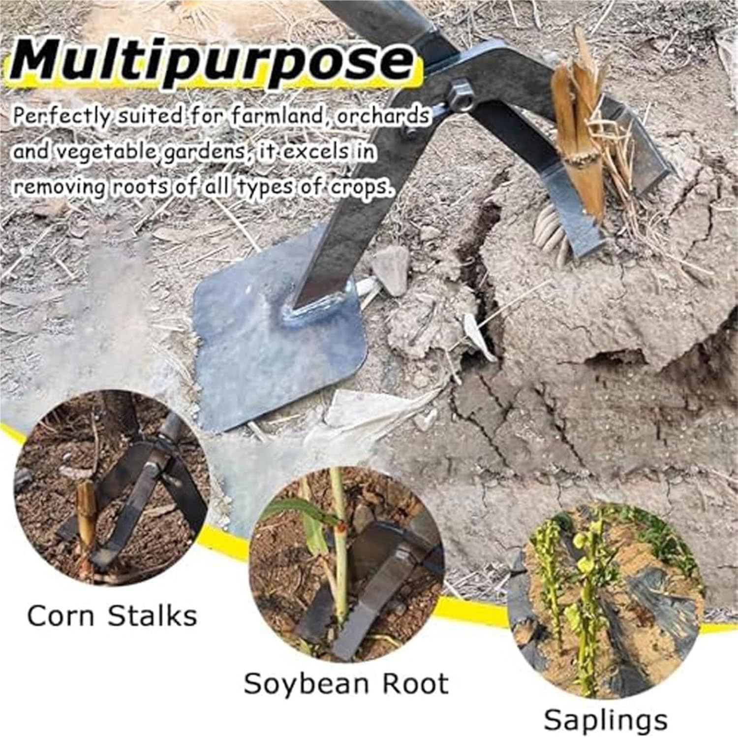 Heavy Duty Tree Root Puller, Leverage Stump Remover Tool, Load-Bearing Fence Post Puller, Small Tree Root Extraction Tool for Sapling & Stump Removal