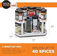 Vista 4 de Allstar Innovations Organizador de especias con dos niveles y soporte que ahorra espacio, mantiene todo ordenado y al alcance con mesas giratorias