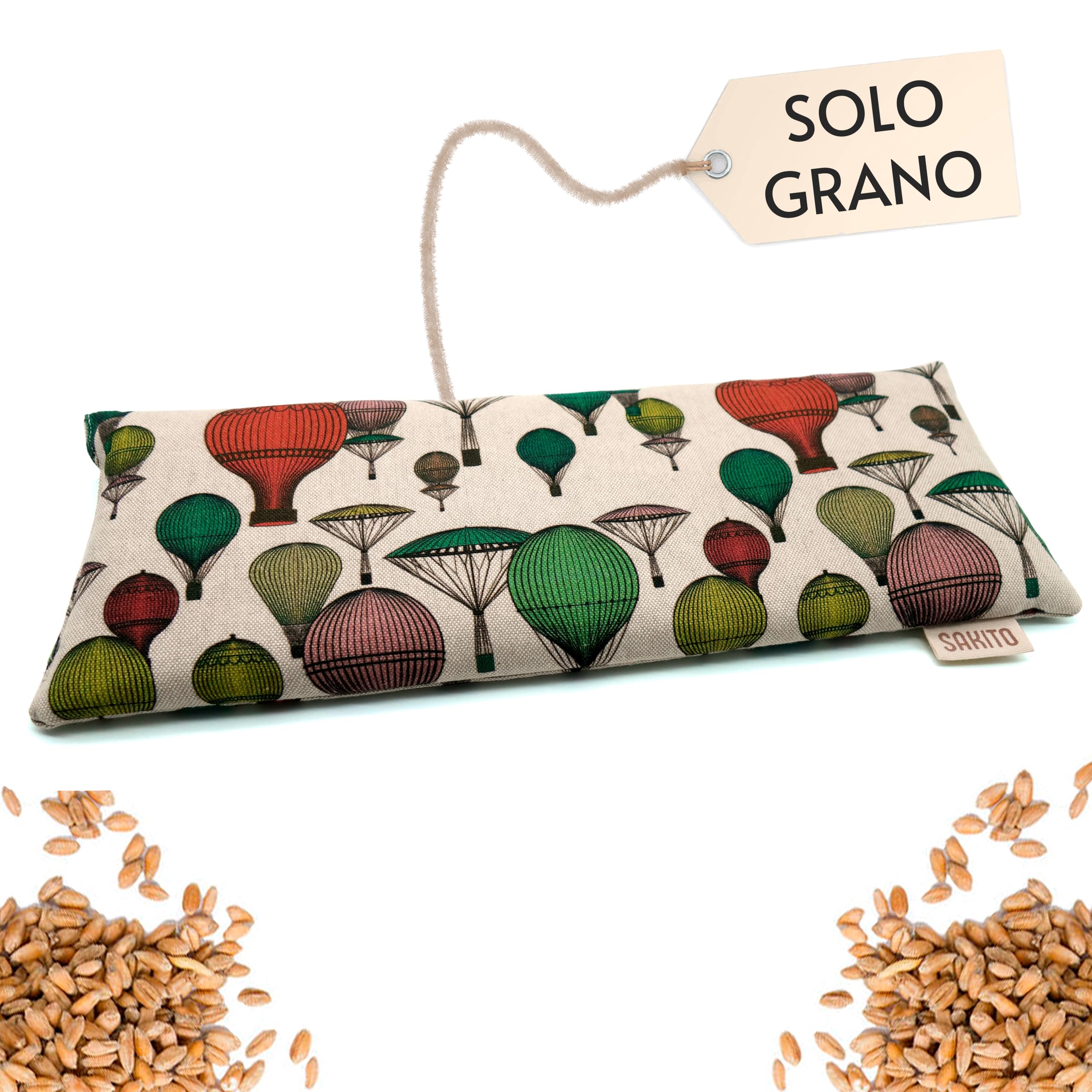Cuscino Riscaldabile Inodore (35x12 cm) - Termico Microonde - Borsa Termica Con Semini Riscaldanti - Scaldino Con Semi di Grano Non Profumato