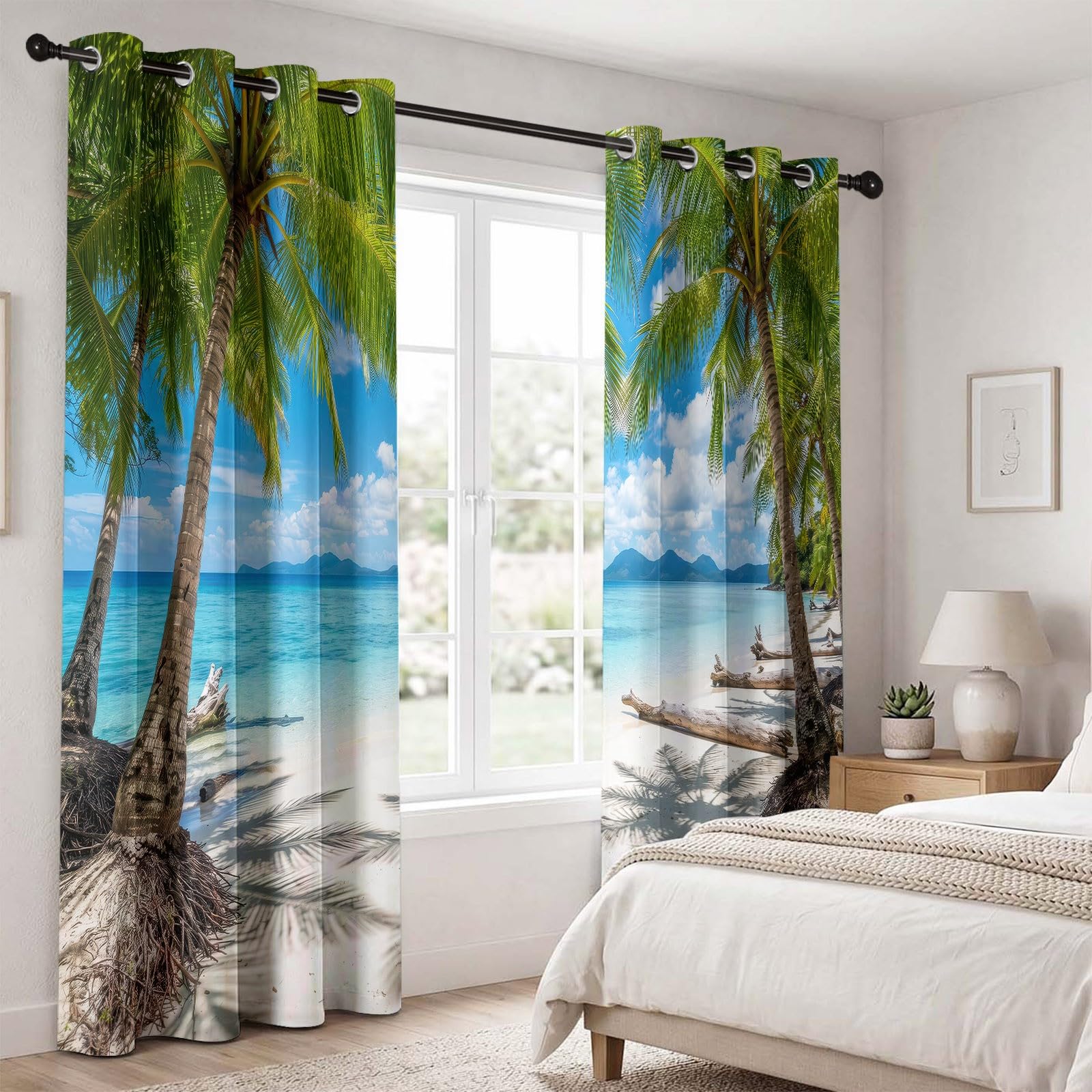 Ocean krajobraz zasłony zaciemniające na przelotkach 117 x 137 cm, 2 panele