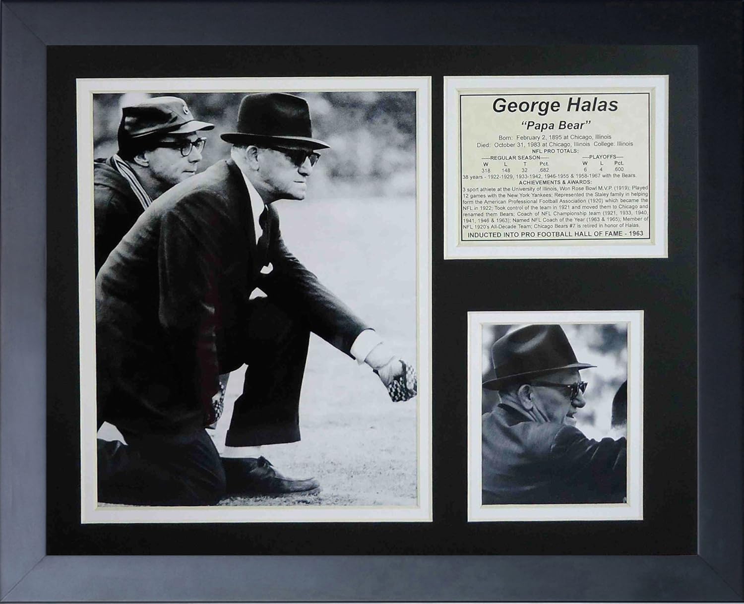 Legends Never Die George Halas Framed Photo Collage, 11x14-Inch
