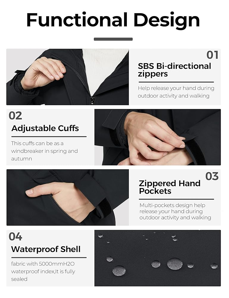 Amazon.com: Ampake Women's 3 in 1 Waterproof Parka Jacket