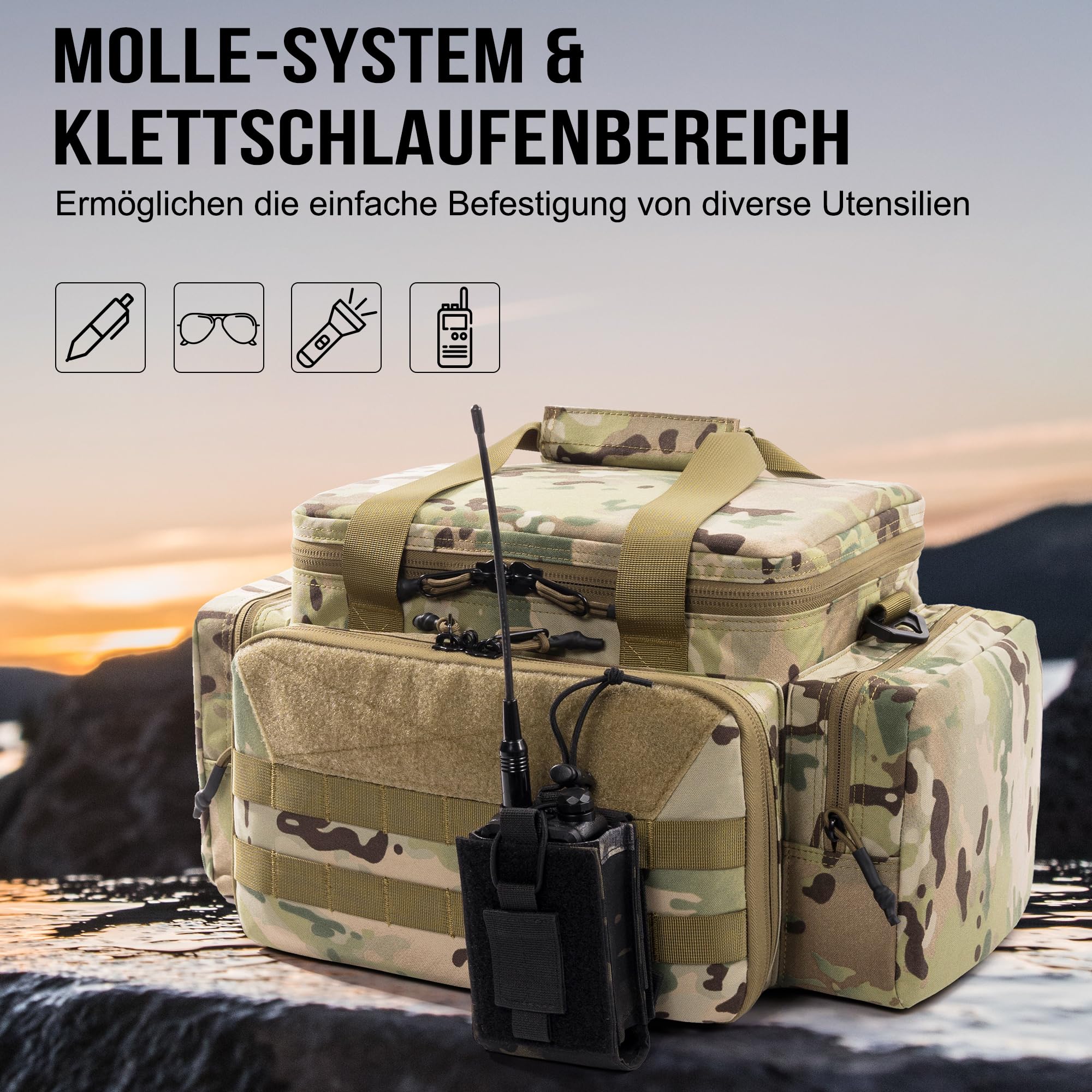 OneTigris Range Bag, Einsatztasche Polizei Tasche Taktisch Waffentasche für Jagd Schießstand Angeln Wandern Outdoor