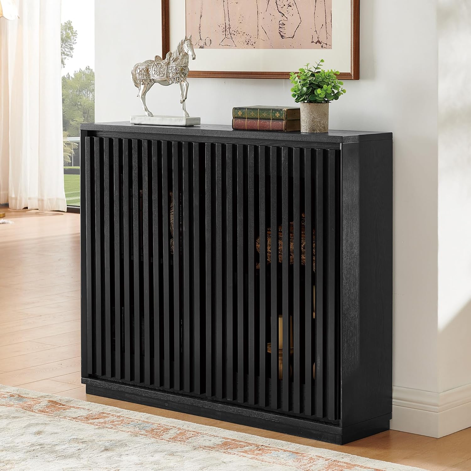 LKTART Sideboard Buffet Storage Cabinet in a living room setting