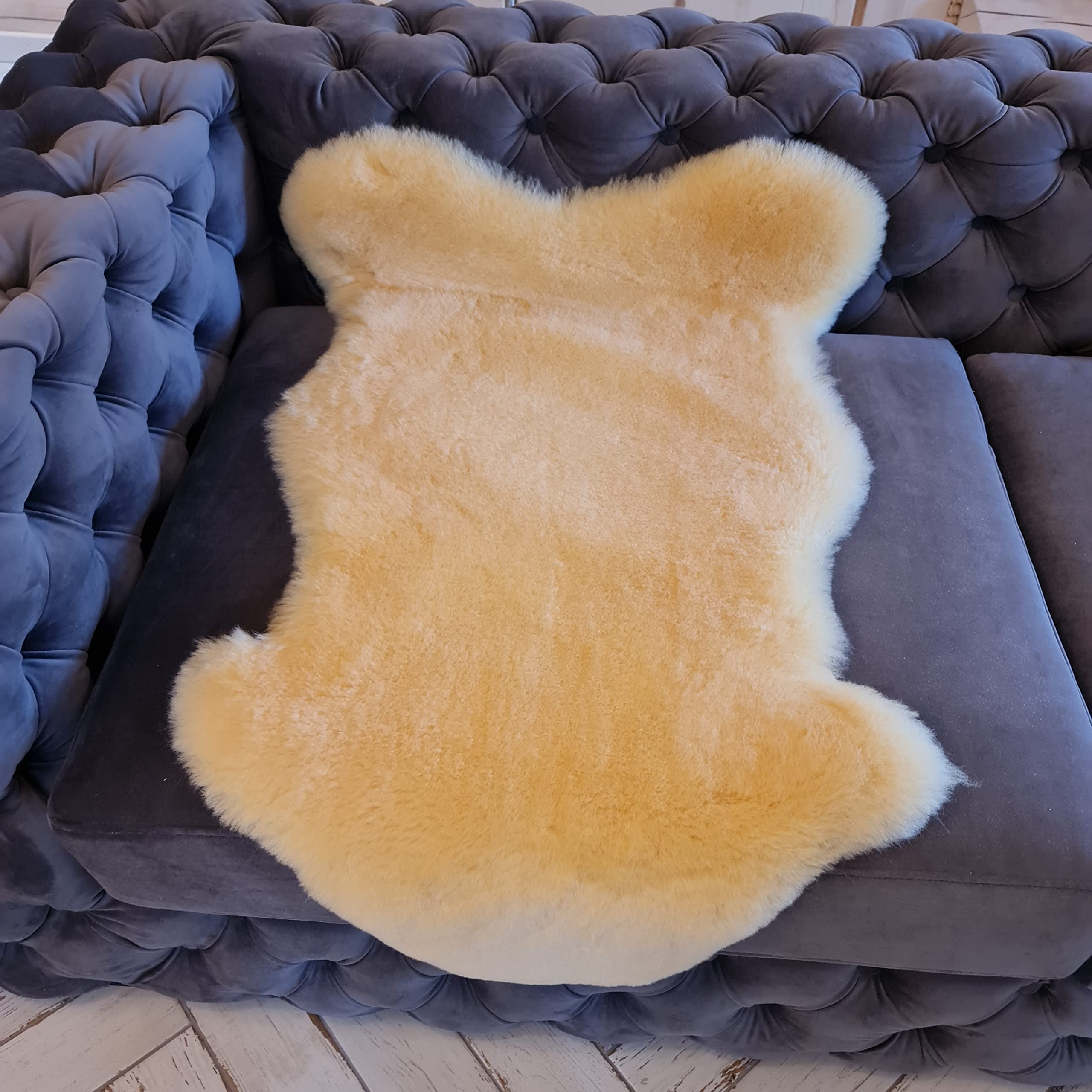 Lammfellhof Baby Lammfell Medizinisch Gegerbt - Therapeutisches Lammfell, Medizinisches Schaffell Baby - Lammfell Echt Merino Schaffell Ökologisch - 100% Natürliches Relugan (XXL -ca.105-110cm)