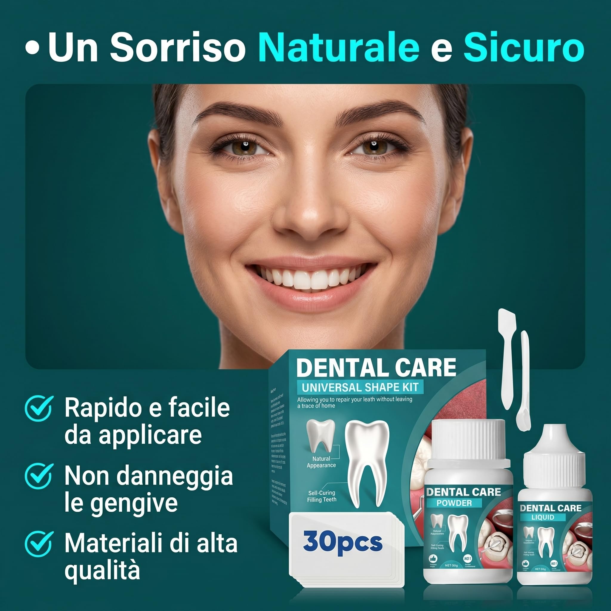 Temporaneo per Riparazione Estetica dei Denti - Materiale Modellabile Fai-da-Te per Uso Domestico - Soluzione Cosmetica Provvisoria per Piccole Imperfezioni Dentali