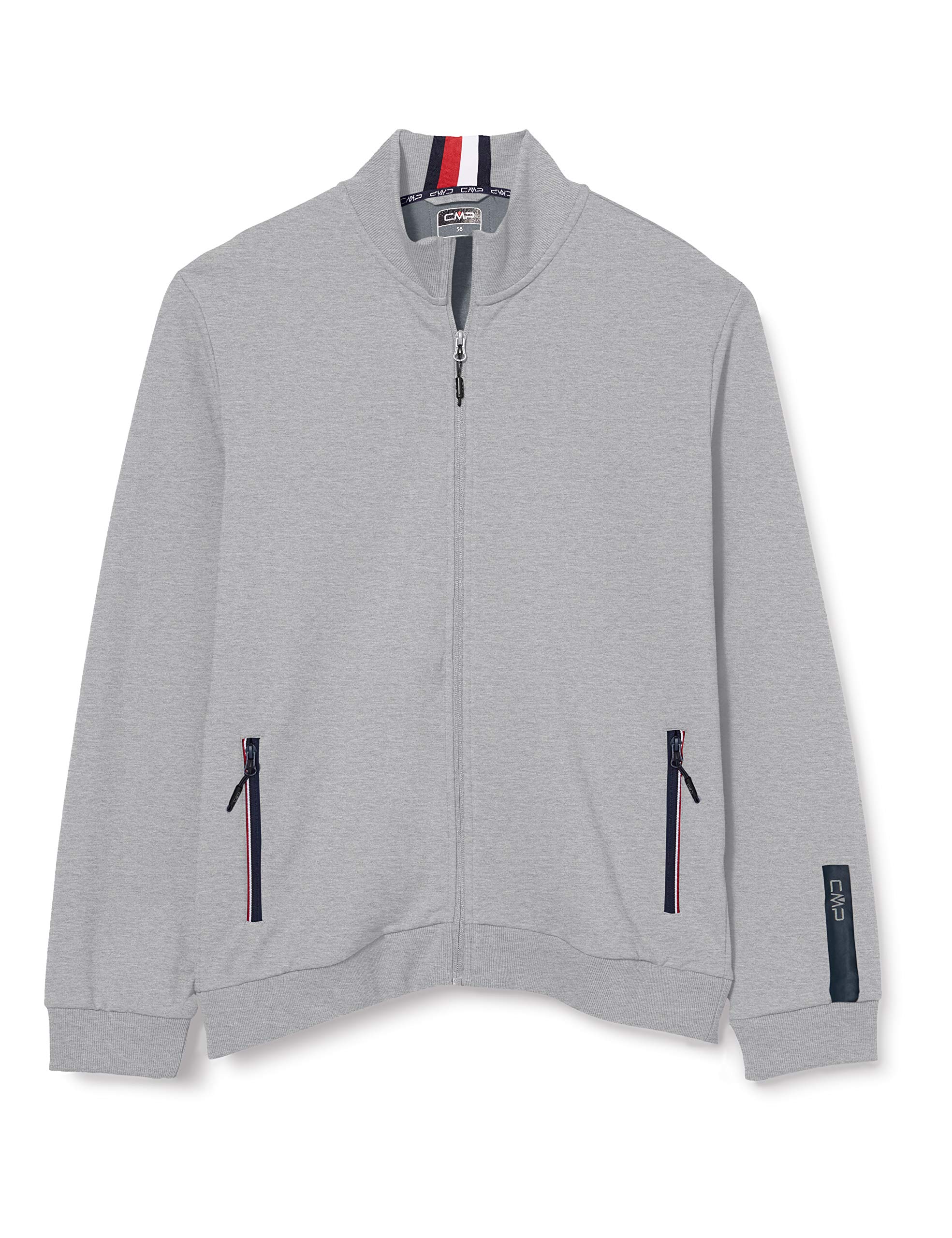 CMP Men's Sweat Jacket, Men, Sweatshirt, 39D8017, Grigio Mel., 48 (EU)
