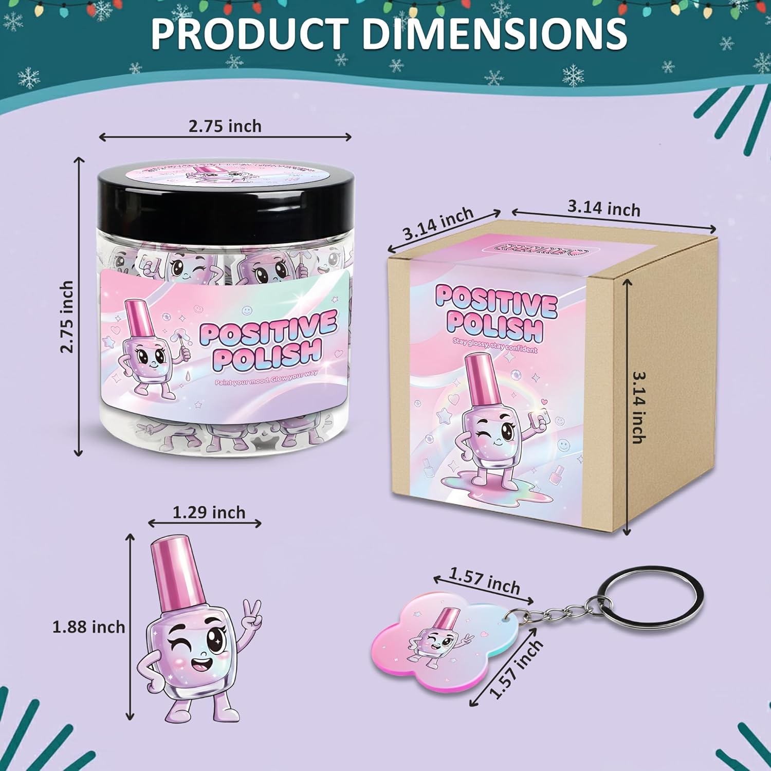 Positive Nail Polish Affirmation Jar, 60 Confidence Boost Notes for Teen Girls & Women, Cute Stuff for Teen Girls, Birthday Gifts & Valentines Day Gift Daughter, Grandaughter, Sister, Kids Girl - Image 5