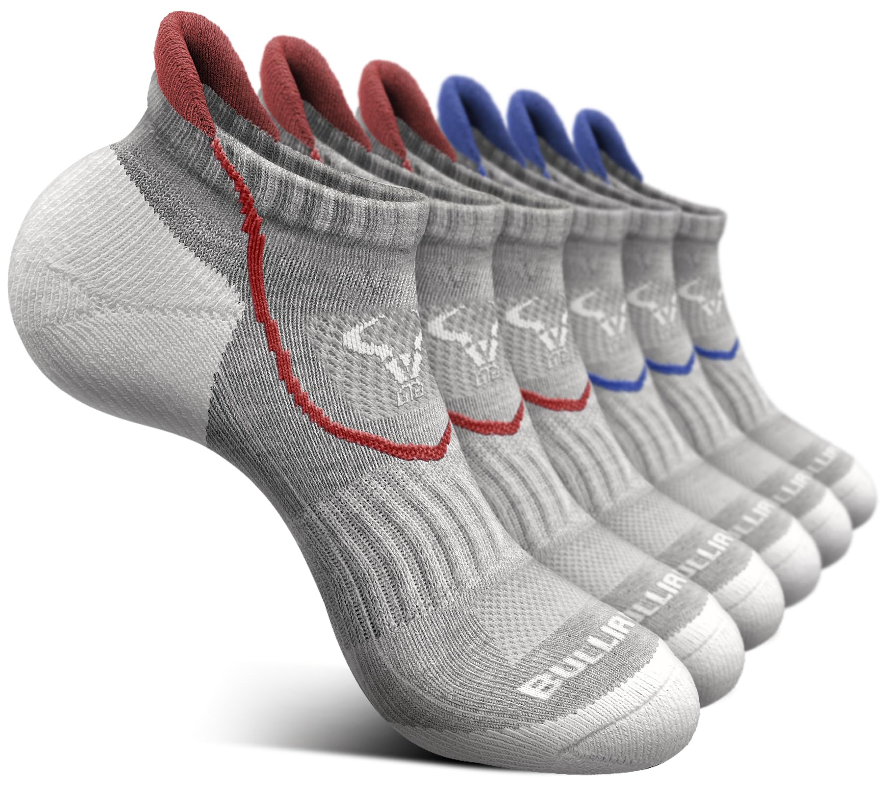 BULLIANT Women Athletic Ankle Running Socks Multi-Pack Cushioned No Show