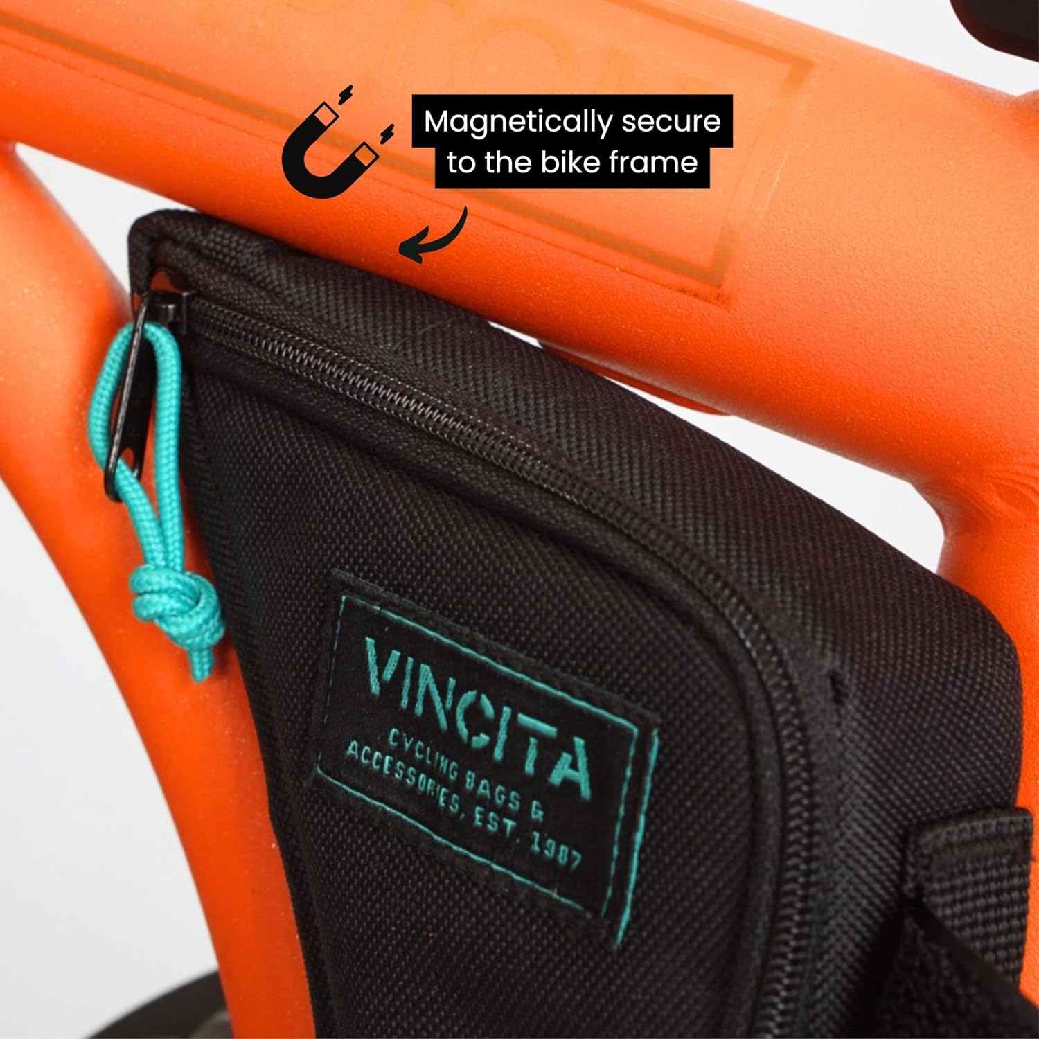 Vincita Boomerang Frame Bag for Brompton G Line – Compact Triangle Storage Pouch with Anti-Slip Straps, Hidden Magnet, AirTag Pocket