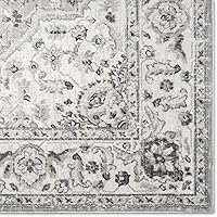 Vista 5 de Home Dynamix Belmar Sterling - Alfombra de medallón oriental, gris/marfil, rectangular de 6 pies 6 pulgadas x 9 pies 6 pulgadas