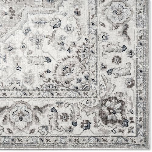 Miniatura 4 de Home Dynamix Belmar Sterling - Alfombra de medallón oriental, grismarfil, rectangular de 6 pies 6 pulgadas x 9 pies 6 pulgadas