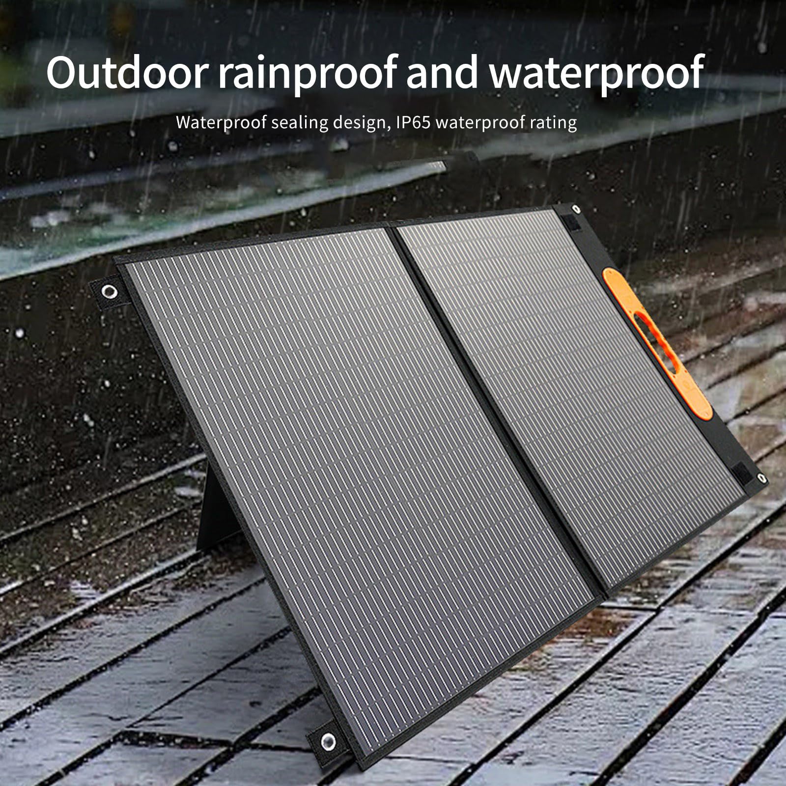 Pannello solare pieghevole portatile da 100 W, facile da configurare, supporti regolabili per emergenze esterne, backup energetici, maniglia pannello solare pieghevole