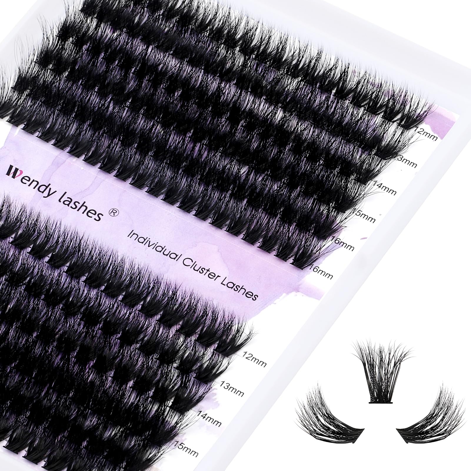 Wimpern Extensions 60D+80D Cluster Lashes 3D-Mix12-16mm Einzelclusterwimpern DIY für Wimpernverlängerung(60D+80D-0.07-3D-MIX1216)