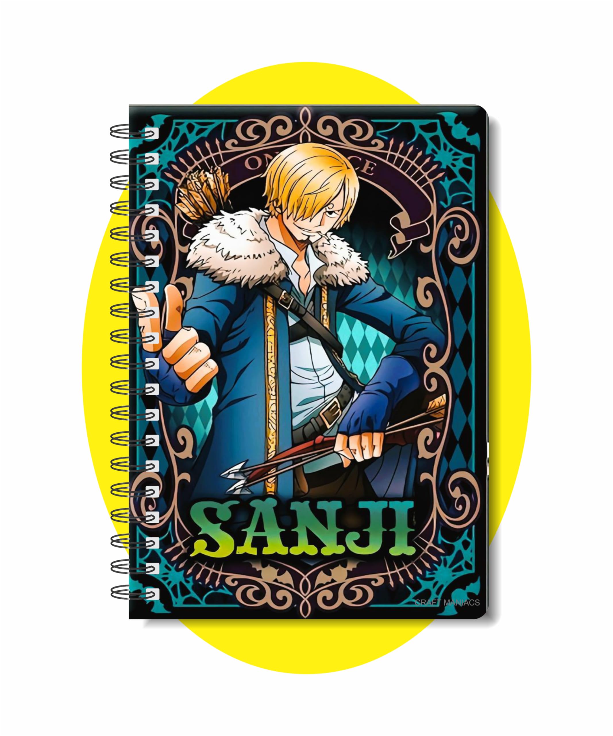 CRAFT MANIACS ONE PIECE SANJI TAROT CARD PRINTED A5 160 RULED