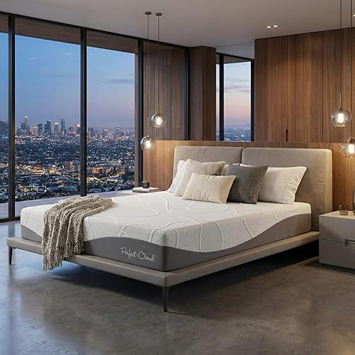 Miniatura 12 de Colchón de espuma de memoria Gel-Max UltraPlush de 10 pulgadas, diseño chulo, de Perfect Cloud, Memory Foam, Blanco, gris