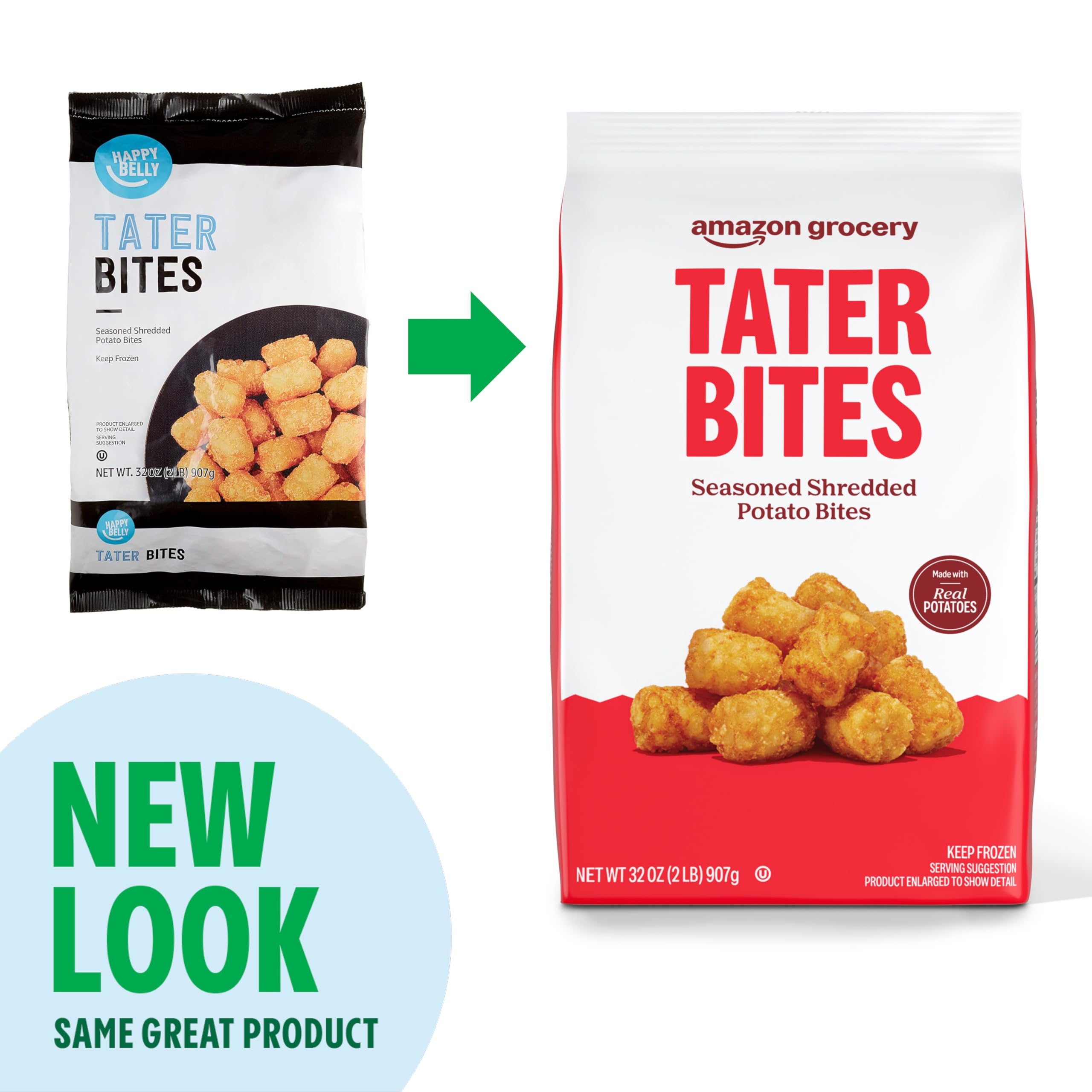 Amazon Grocery Tater Bites 32 Oz Frozen Previously Happy Belly Packaging May Vary — view 4