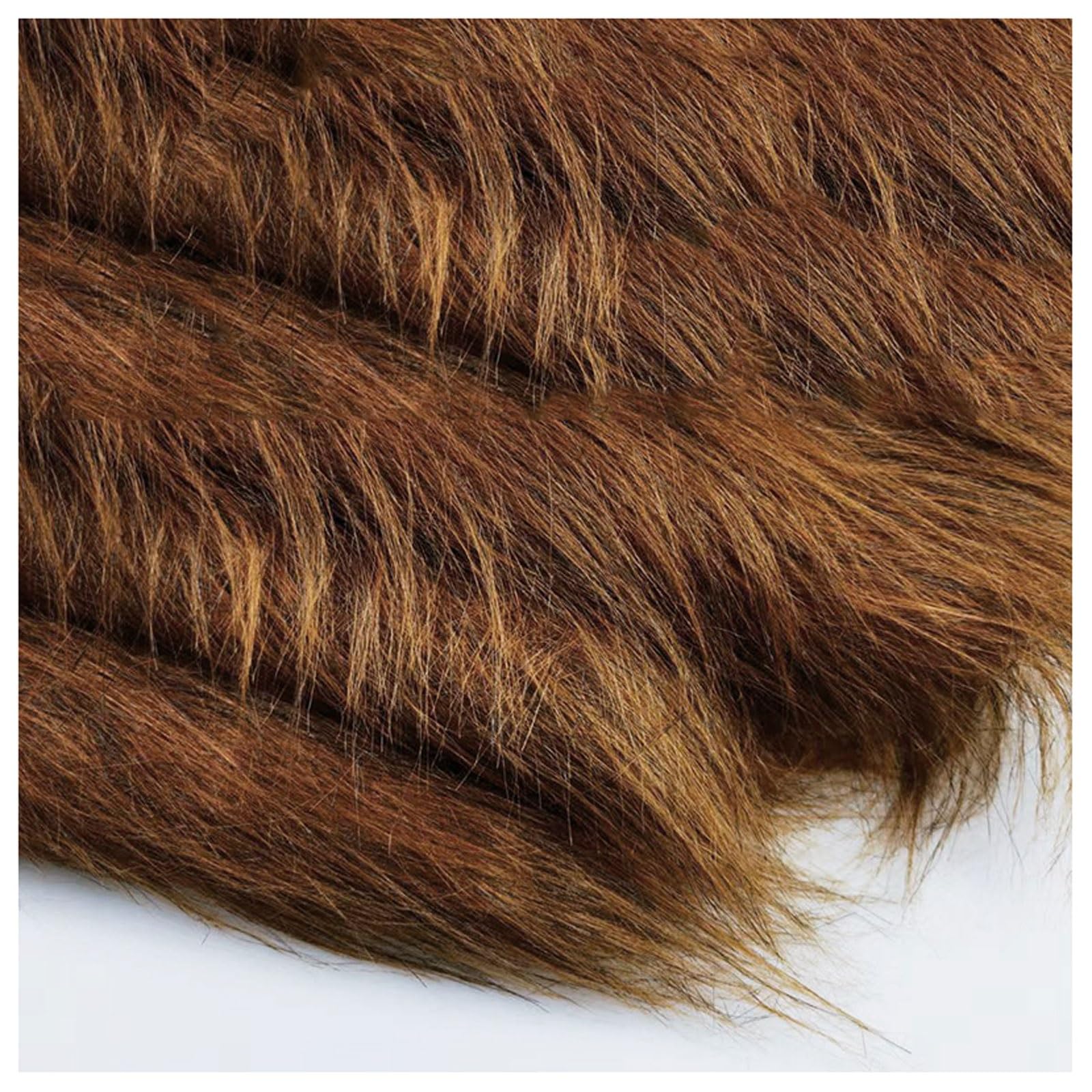 Shaggy Faux Fur Fabric 68 Colors Soft Plush12cm Long Pile Fake Fur Materials Craft Fabric, for Christmas Ornaments, Fursuit, Cosplay, Costume, Gnome Beards, Craft Supply, 50x180cm (Color : Dark Brown