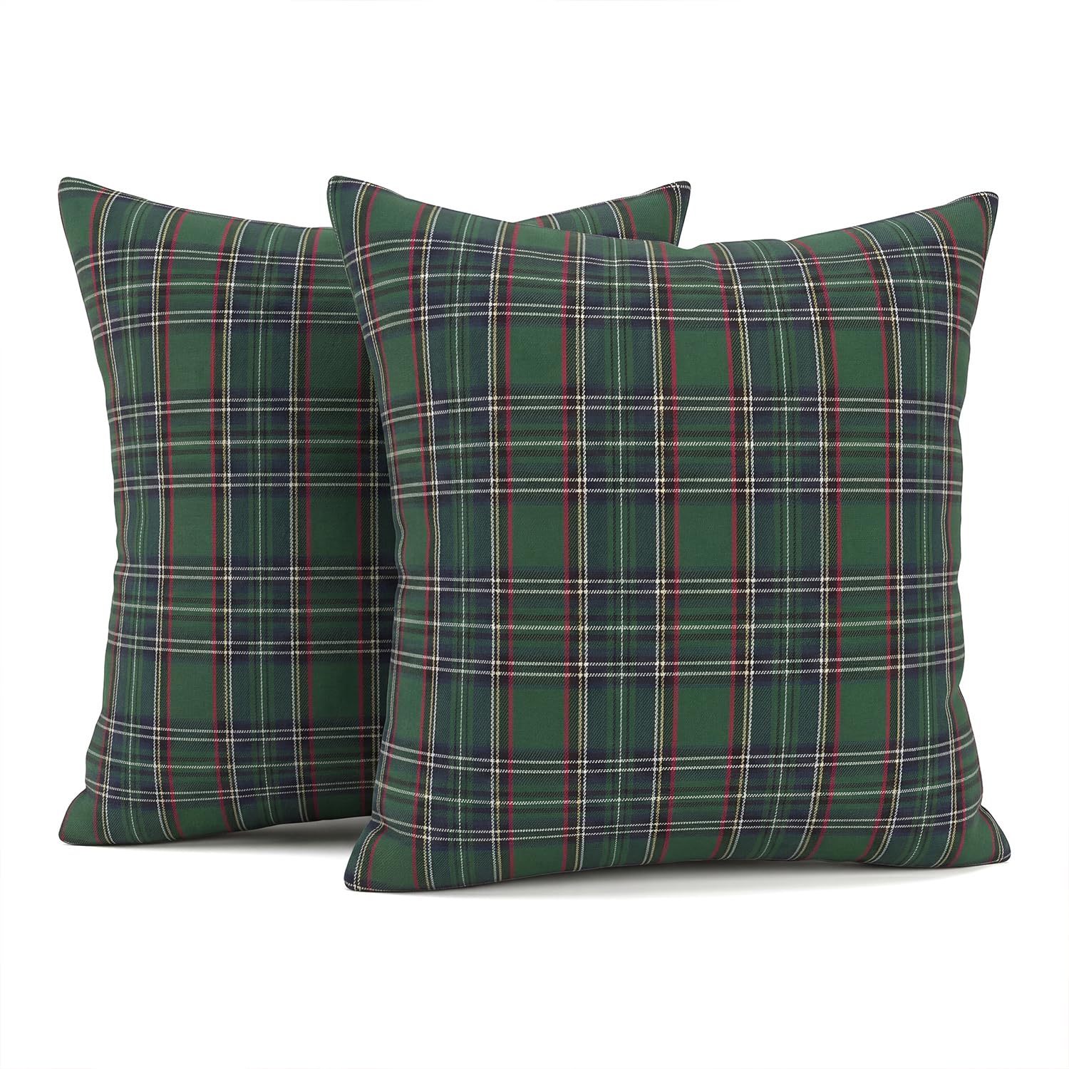GONOVE Cushion Covers 50x50cm Set of 2 Decorative Tartan Plaid Throw Pillow Covers Christmas Rustic Cushion Pillow Cases for Sofa Bedroom Living Room Home Holiday Decor