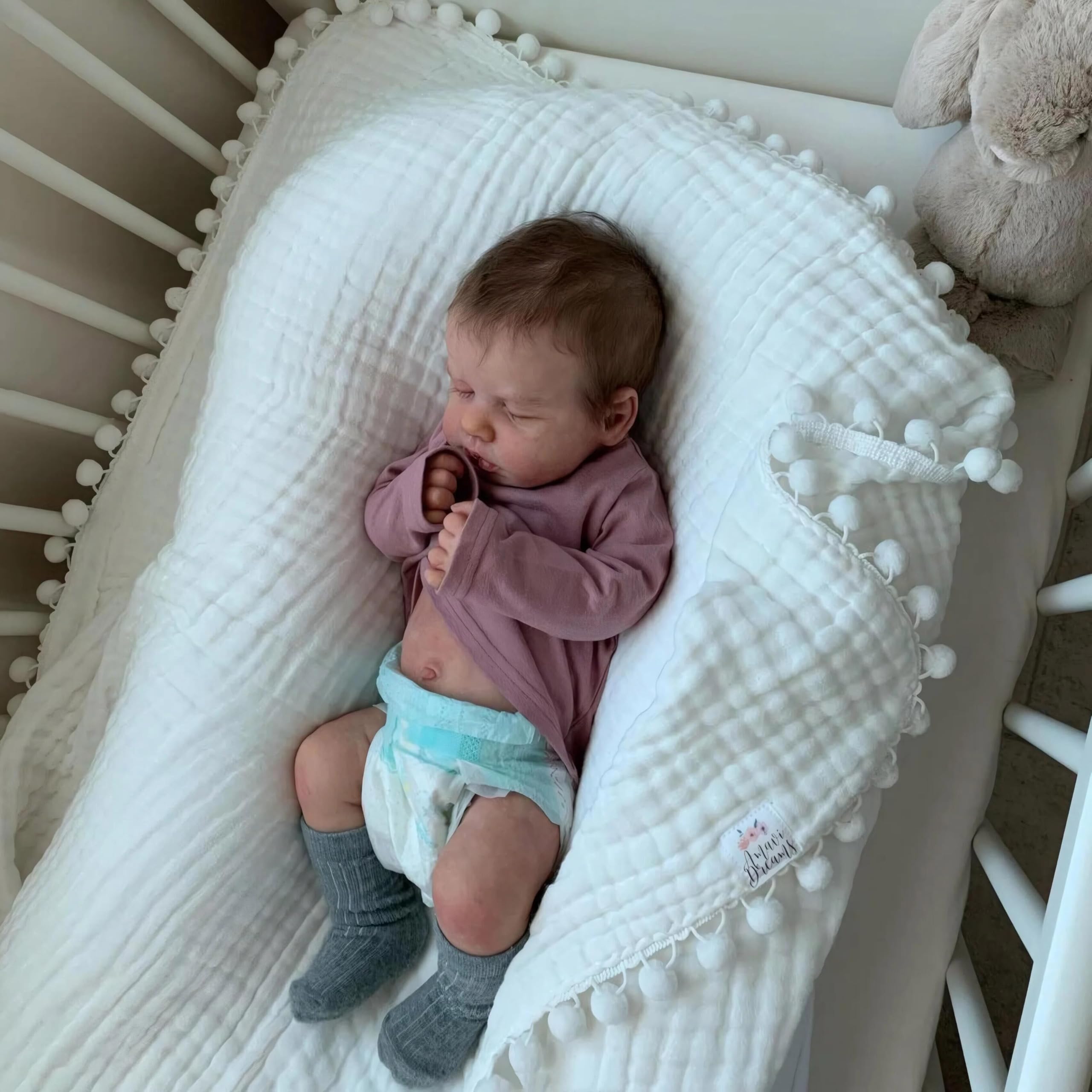 Anano Reborn Baby Lebensecht 50CM Reborn Baby Junge Puppen Wie Echt, Reborns Puppen Lebensecht Babypuppe Wie Echt Junge Mit Haaren
