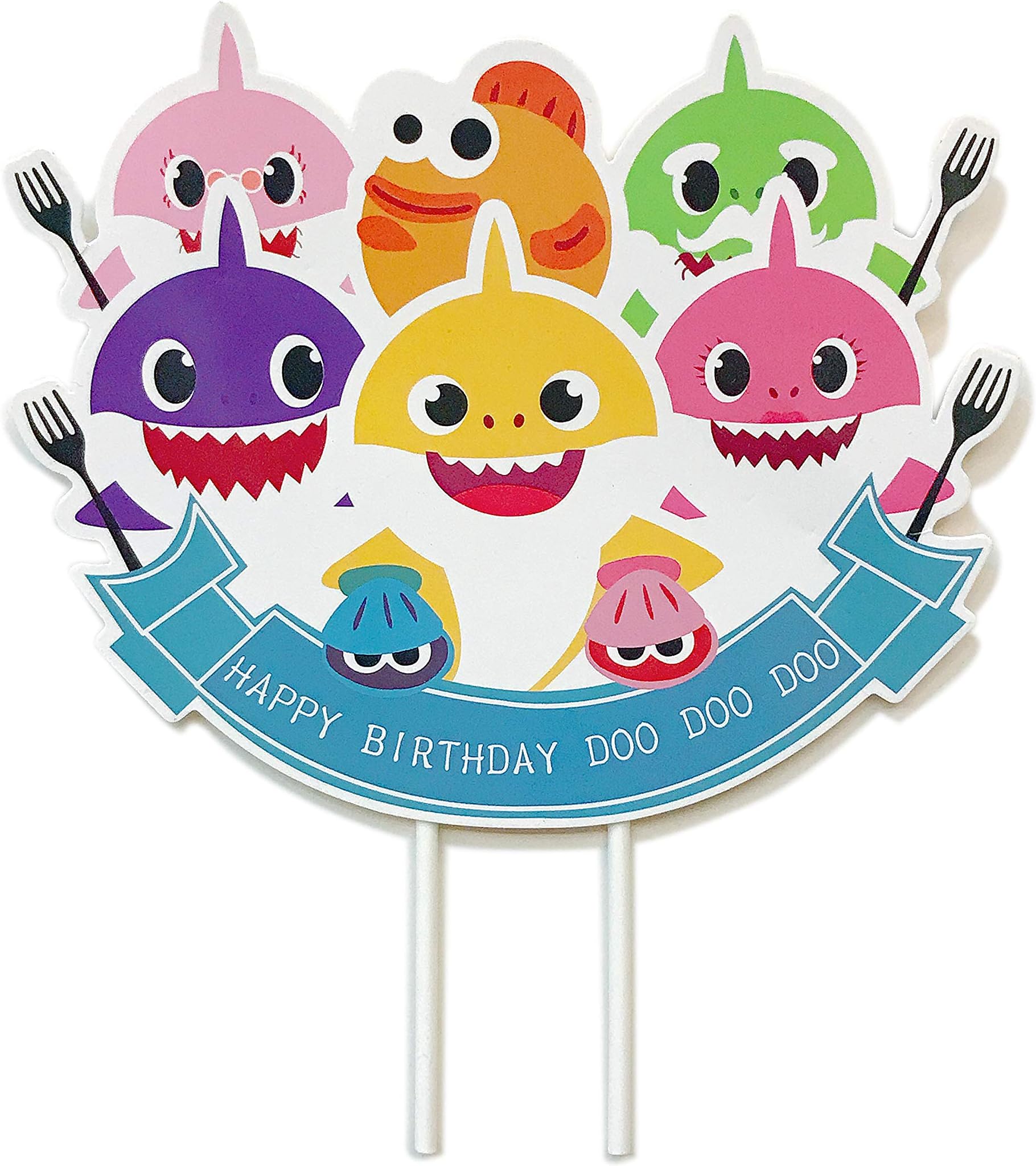 "Baby Shark" Cake Toppers - Happy Birthday Decorations With Baby Shark Party Supplies