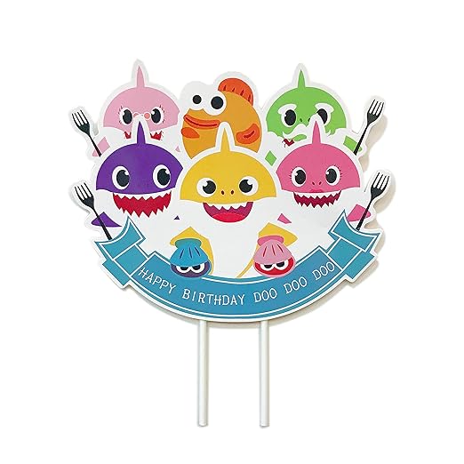 Amazon Com Dadam Baby Shark Cake Topper Happy Birthday Doo Doo Doo Baby Shark Birthday Decorations Cake Toppers Baby Shark Party Supplies Grocery Gourmet Food