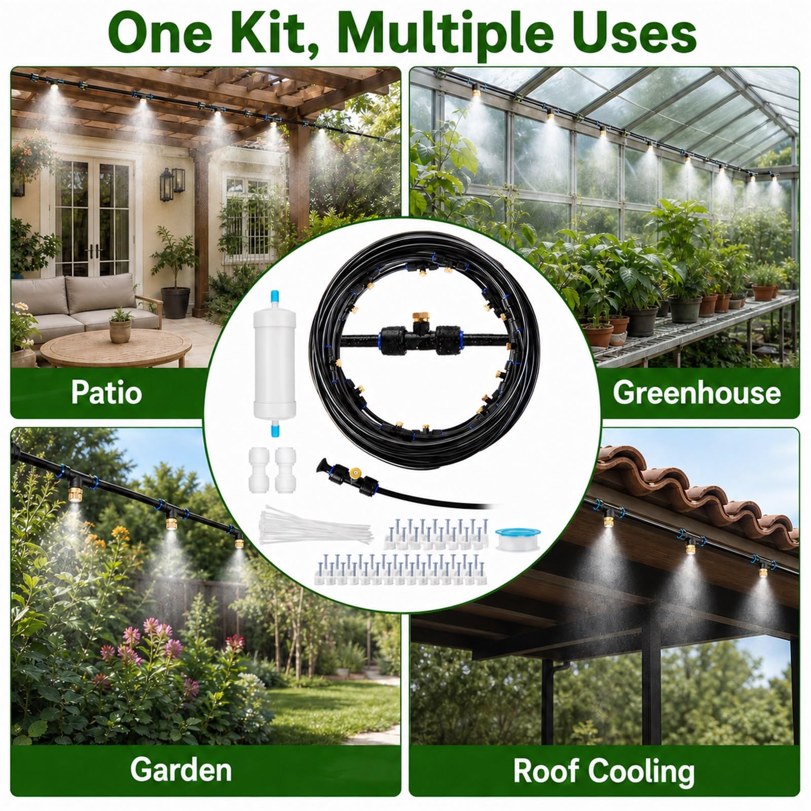 Impianto Irrigazione Giardino,Sprinkler Irrigazione System,Kit Irrigazione Goccia Giardino,Protect from Wind And Rain,Wear-Resistant,Suitable for Patios And Potted Plants