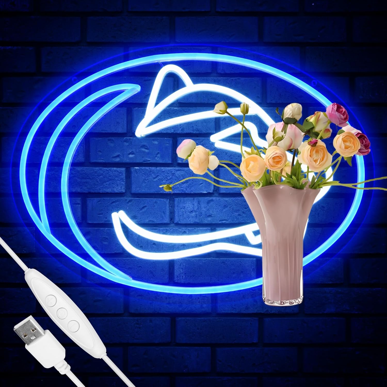 University Team Neon Sign, Light Up Dimmable College State Football SoccerTeam Logo Led Neon Sign Light Hanging for Wall Decor, Bedroom, Dormitory, Man Cave, Birthday Christmas Gift