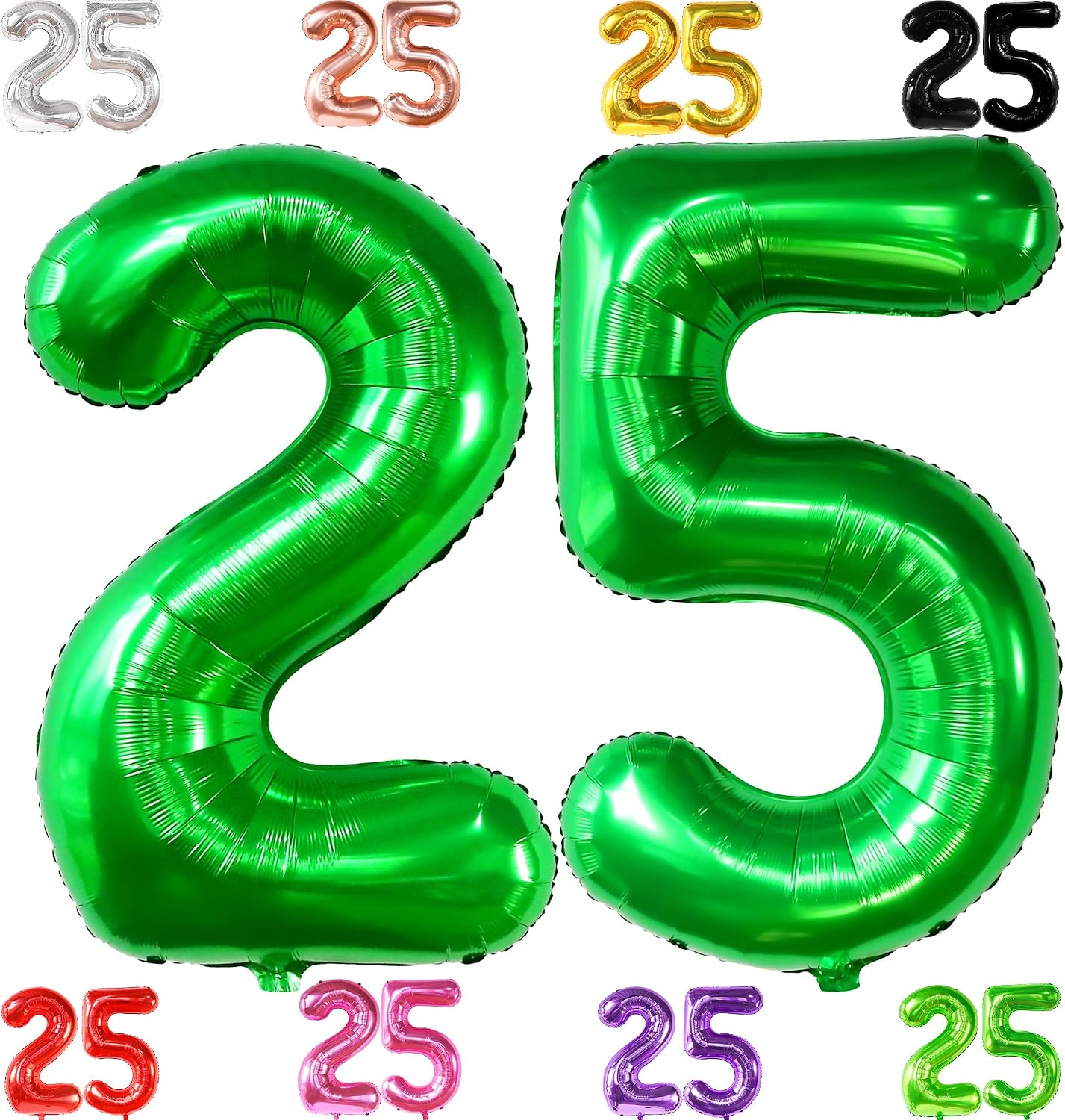 Green Number 25 Foil Balloon