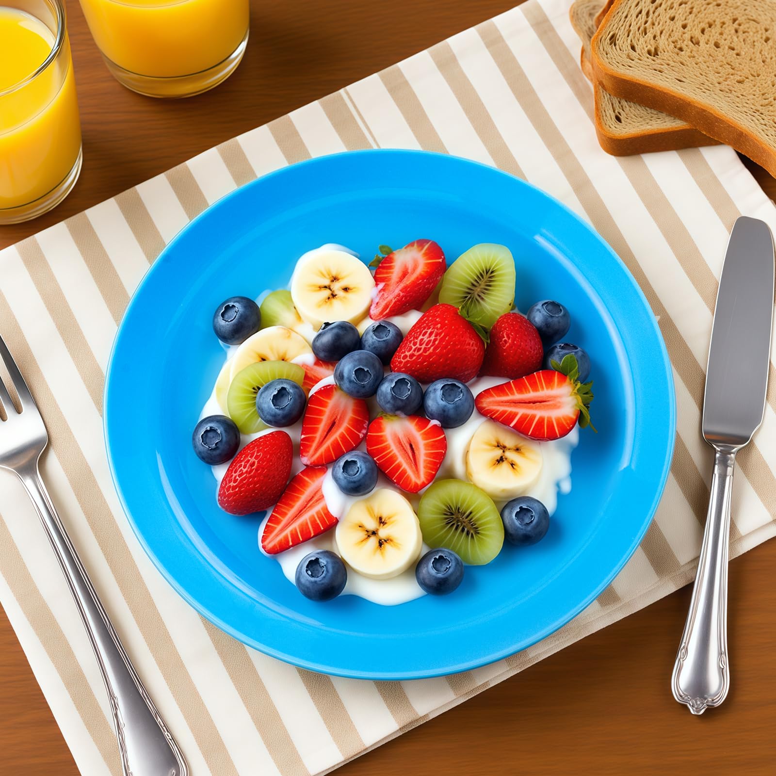 24 Stück Kunststoffteller, 17,8 cm, bunte Speiseteller, BPA-frei, wiederverwendbar, kleiner Snack-Salat für Grillen, Reisen, Veranstaltungen, spülmaschinenfest, 6 Farben