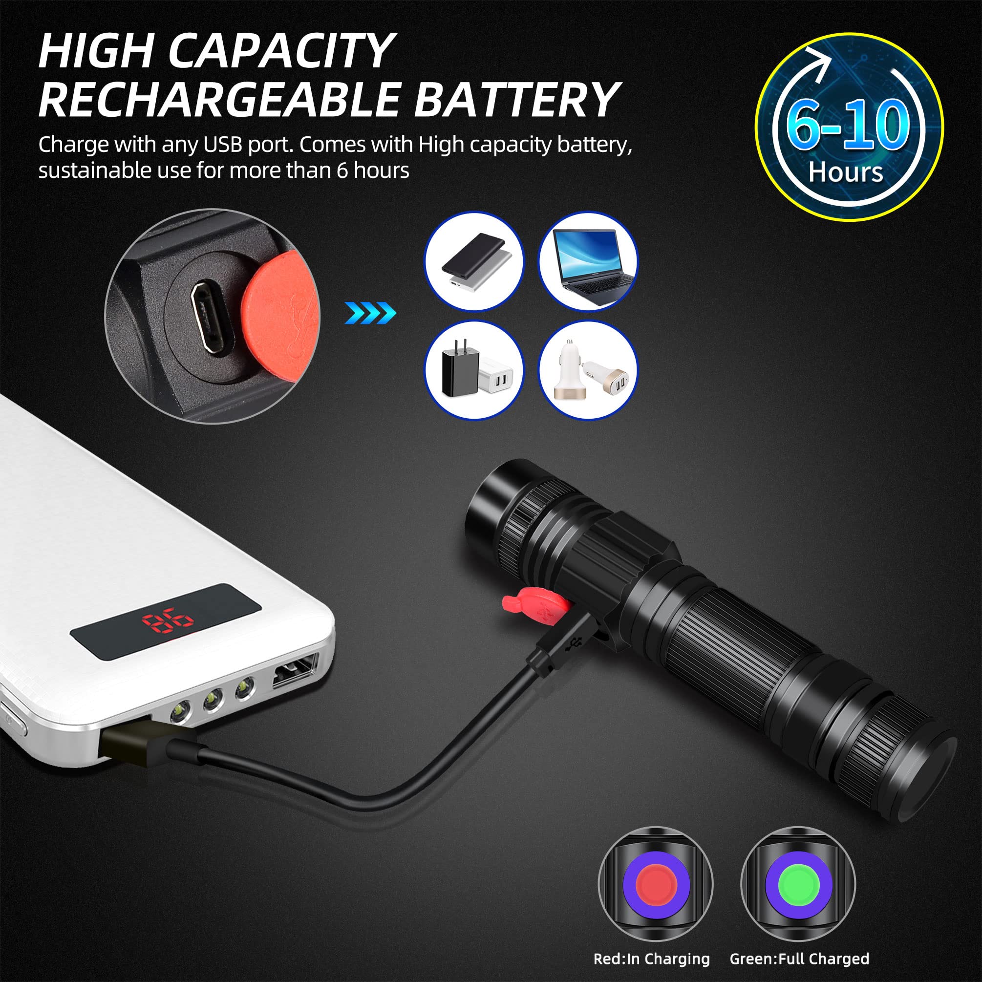 Lampe Torche UV DARKBEAM 365nm En Aluminium - Mini Blacklight Portable Avec Piles