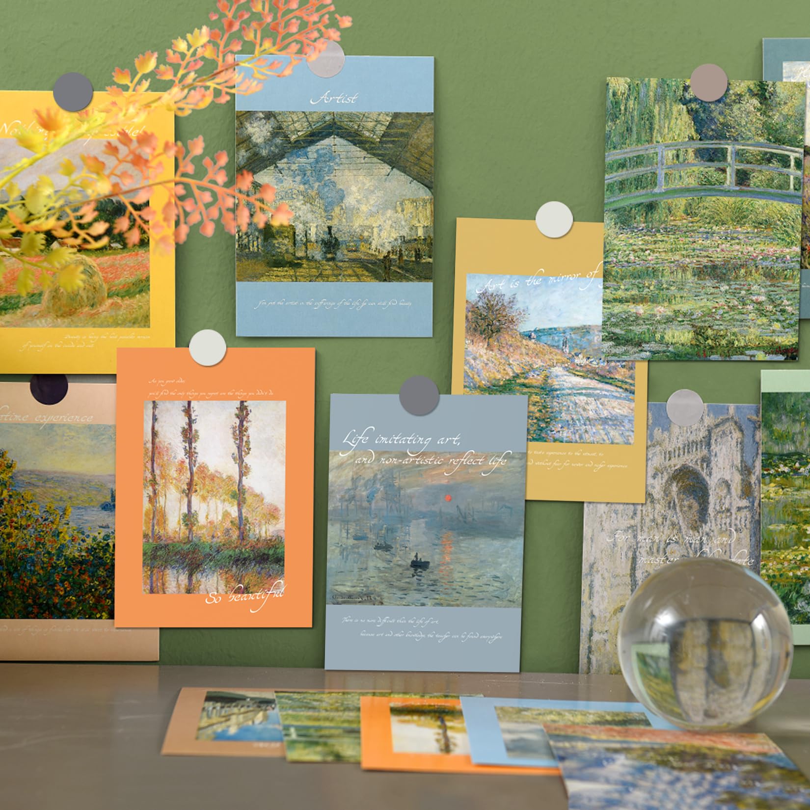 Monet Wall Art Collage Kit Posters for Room (15 Pcs 10x14 cm) Abstract Landscape Paintings - Image 2