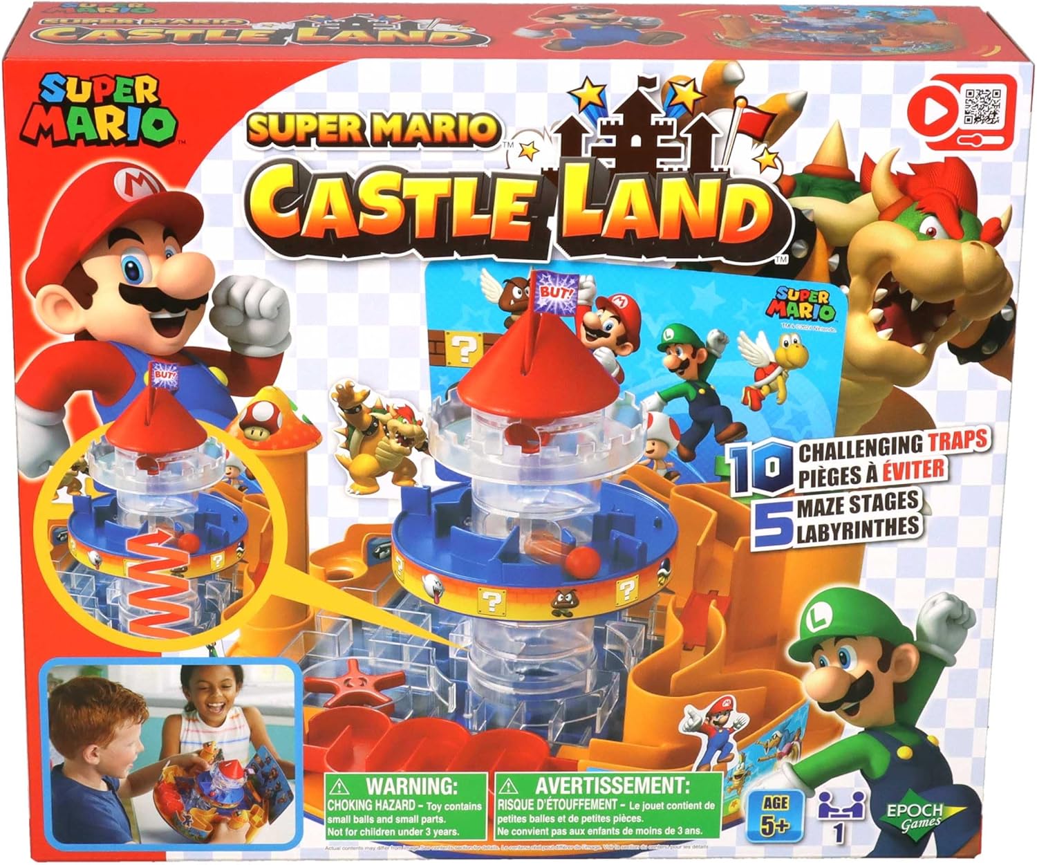 EPOCH Games | Super Mario Castle Land Marble Maze Tabletop Game – Kids Adventure Game Ages 4+